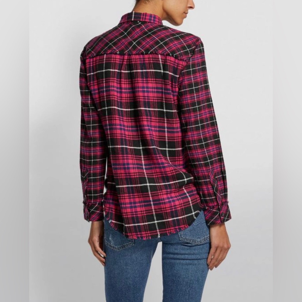New Rails Brock Pink Plaid Flannel Button Down Fr… - image 3